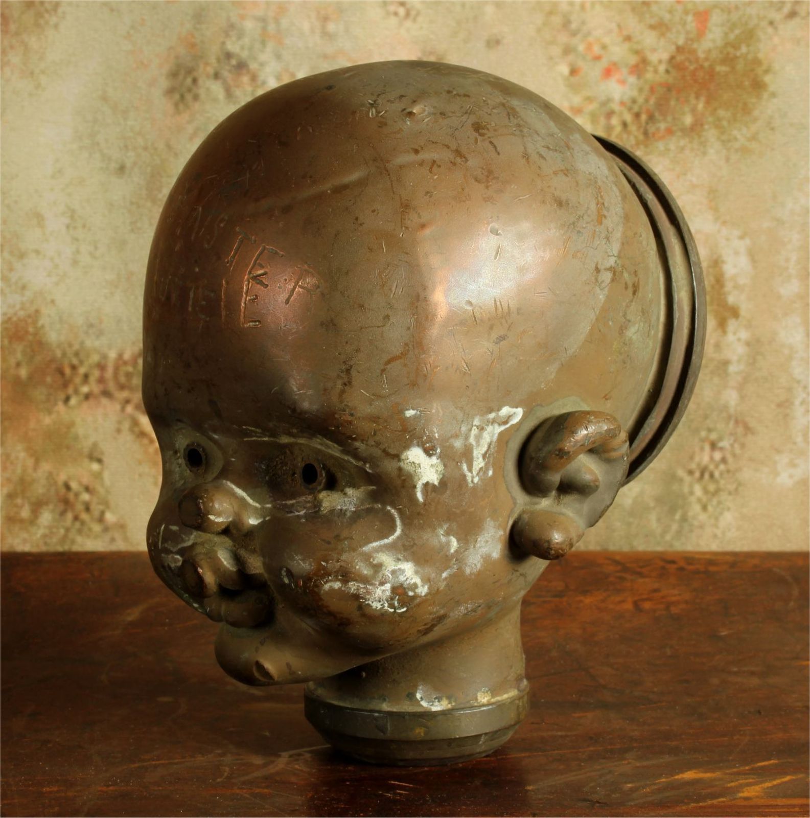 Vintage Doll Head Mould. Large French Copper Master Suzie. Bella Perpignon. photo 315.0