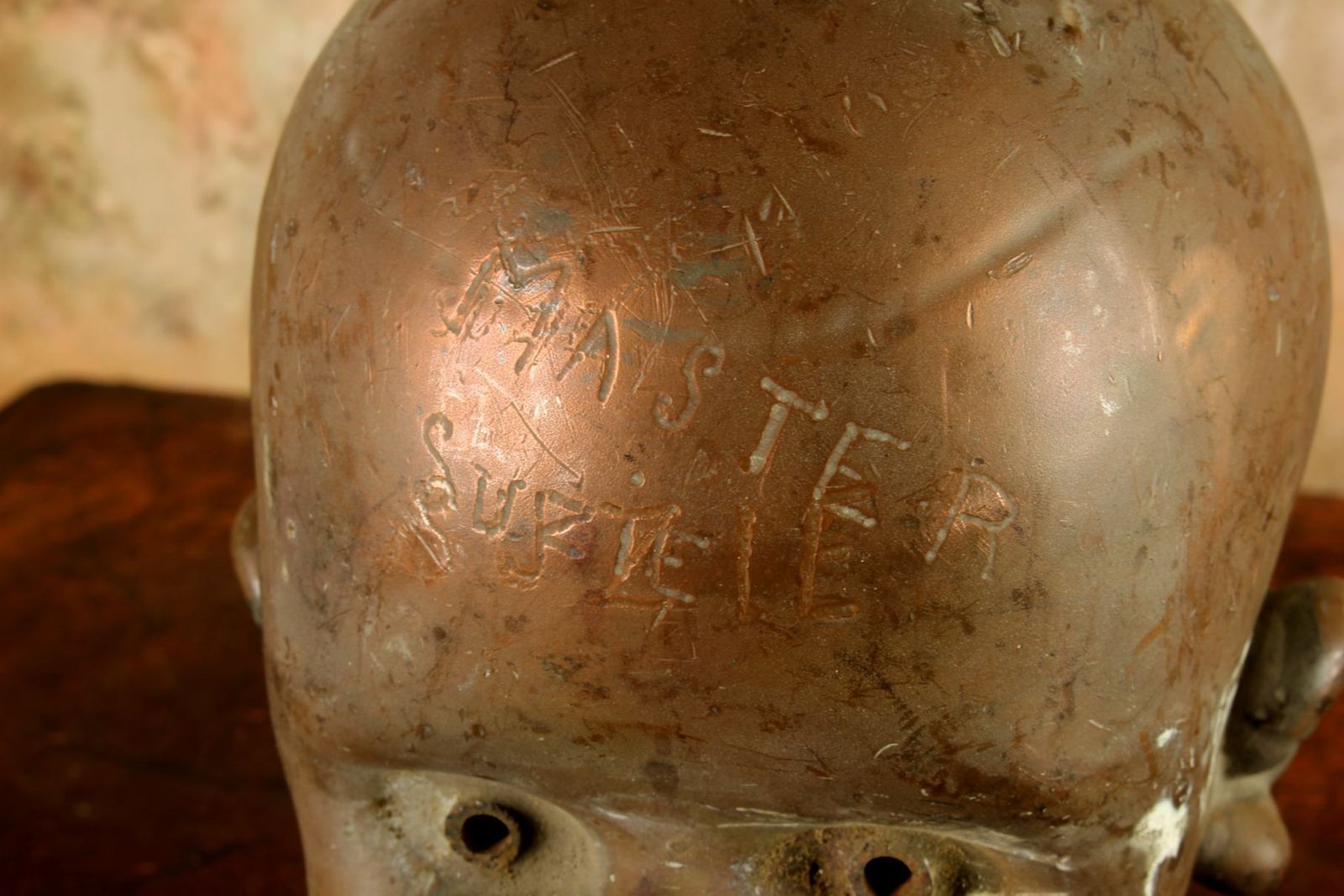 photo furniture Vintage Doll Head Mould. Large French Copper Master Suzie. Bella Perpignon.