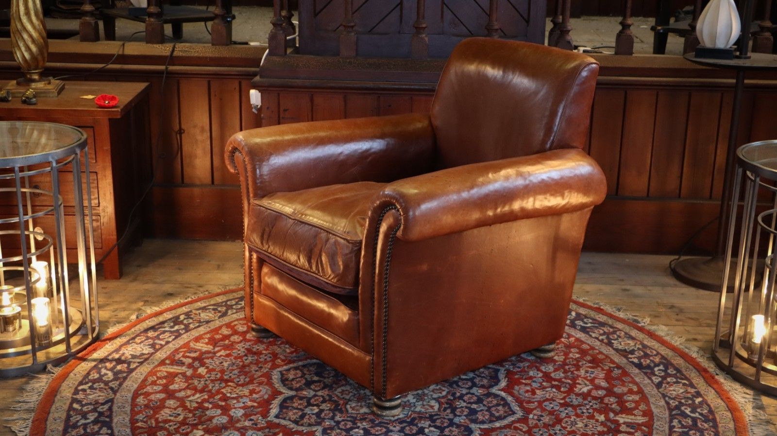 Superb Chairs Of Bath Club Leather Armchair Antique Saddle Tan Reversible Seat🚚 photo furniture