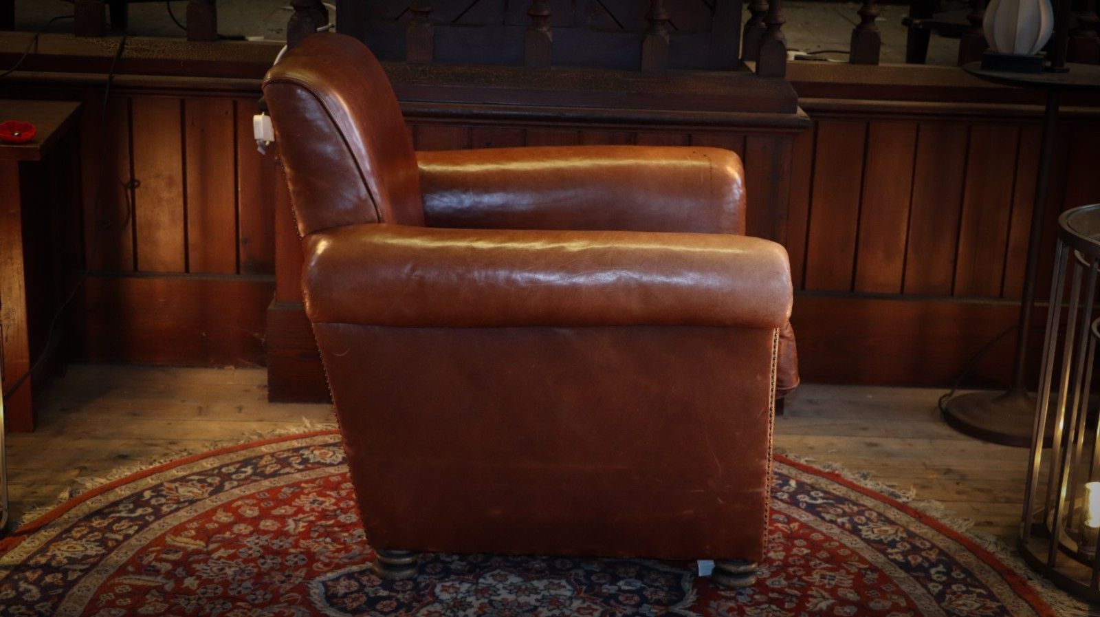 Superb Chairs Of Bath Club Leather Armchair Antique Saddle Tan Reversible Seat🚚 photo vinterior