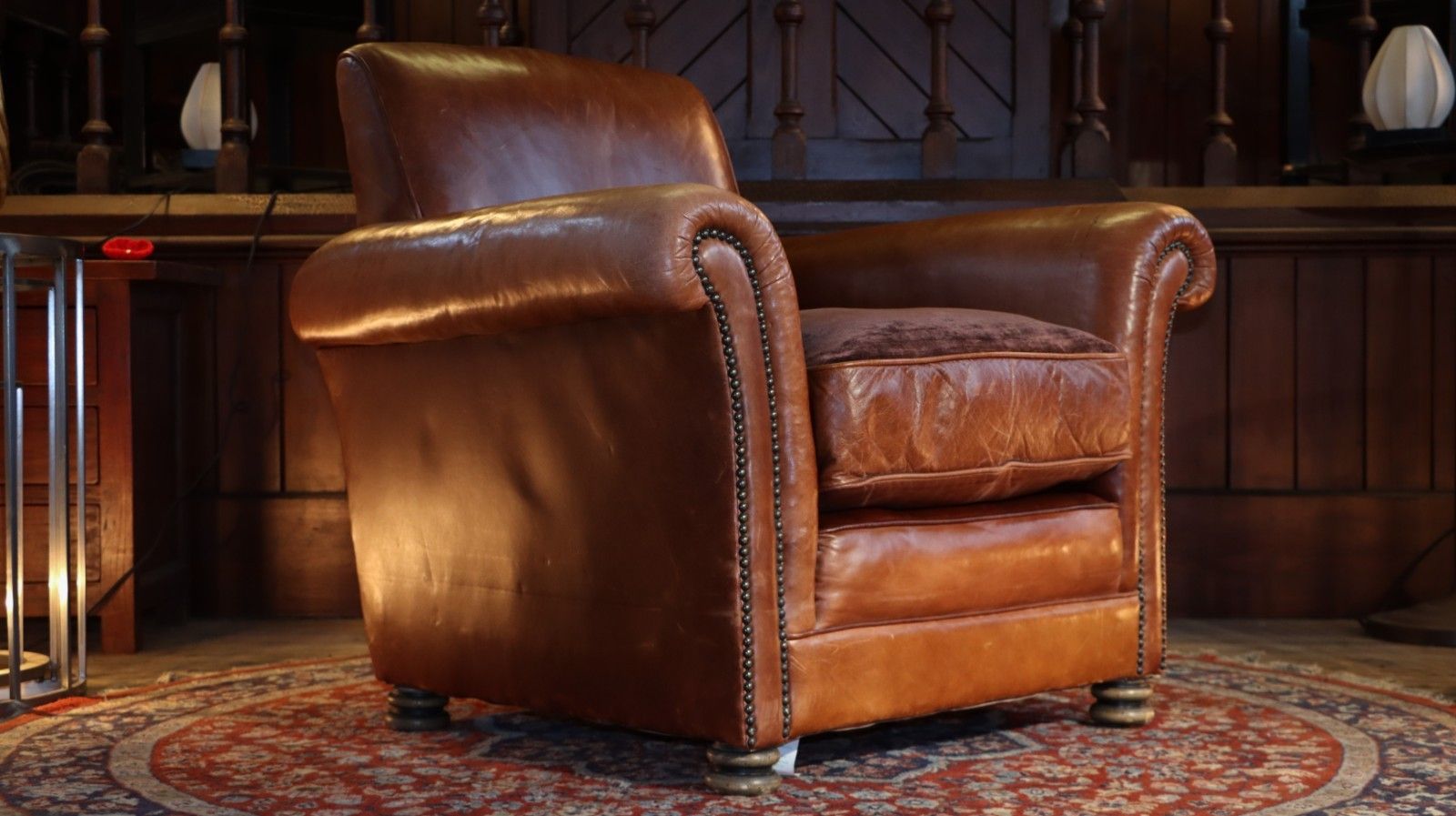 995.0 Superb Chairs Of Bath Club Leather Armchair Antique Saddle Tan Reversible Seat🚚 photo