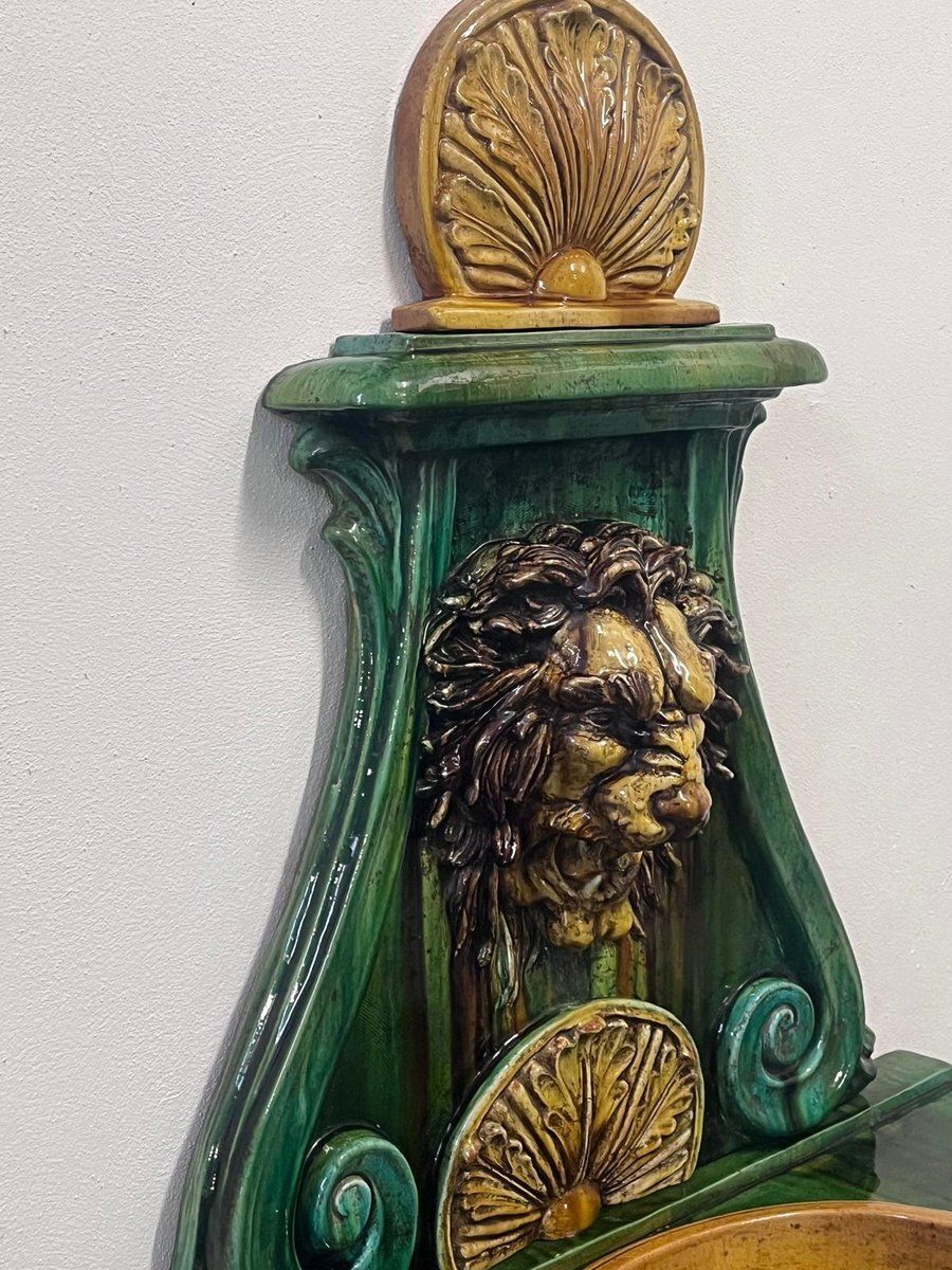 Glazed Terracotta Fountain From Vietri Di Salerno, Italy, 1990s photo Garden Decor