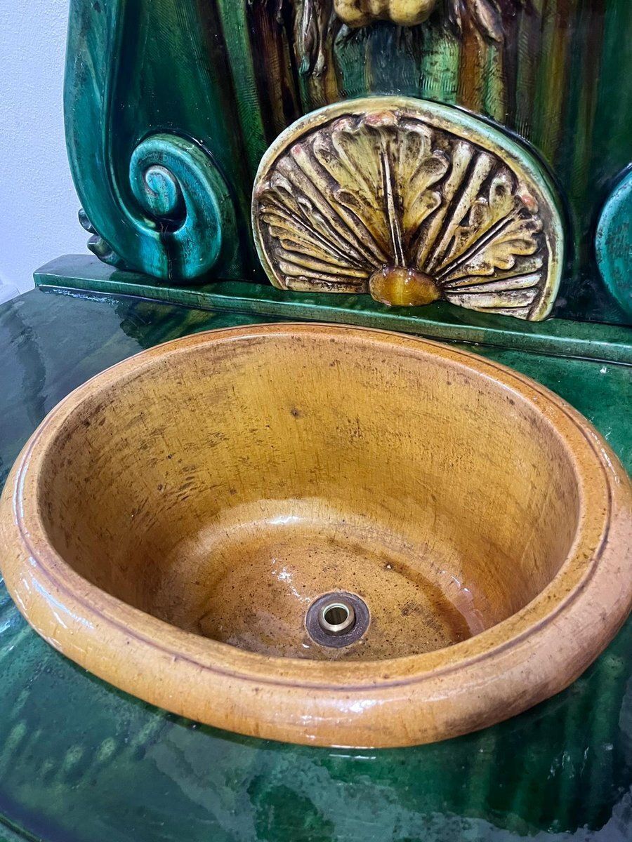 Glazed Terracotta Fountain From Vietri Di Salerno, Italy, 1990s photo vinterior