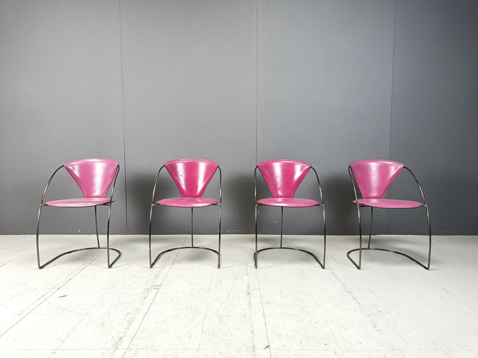 Vintage Pink 'Linda' Dining Chairs By Arrben, 1980s   Set Of 4 photo 695.0