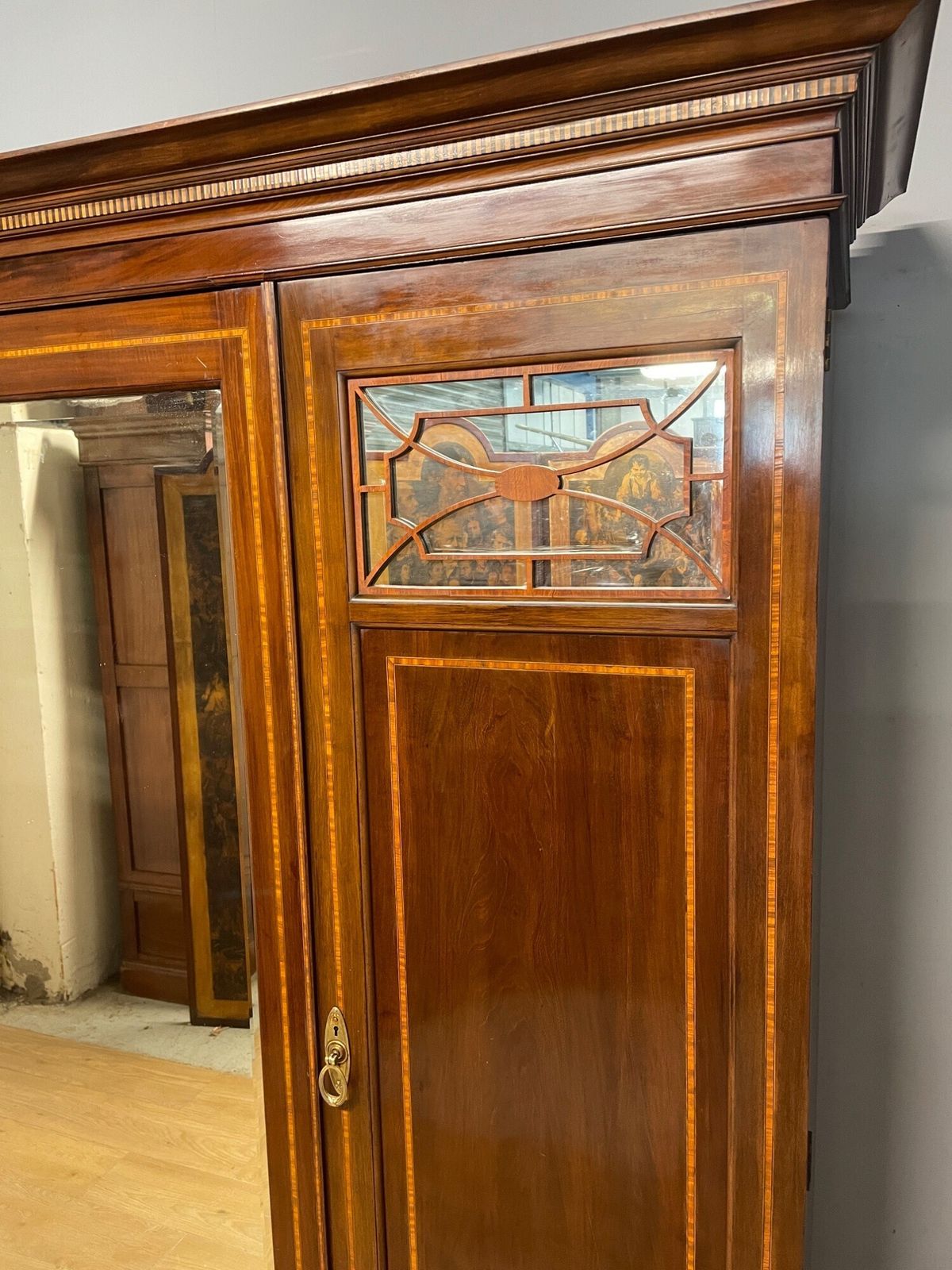 Late C19th Inlaid Mahogany Wardrobe By Maple And Co London photo furniture