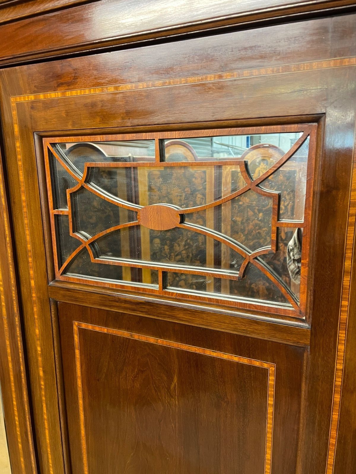 Late C19th Inlaid Mahogany Wardrobe By Maple And Co London photo vintage
