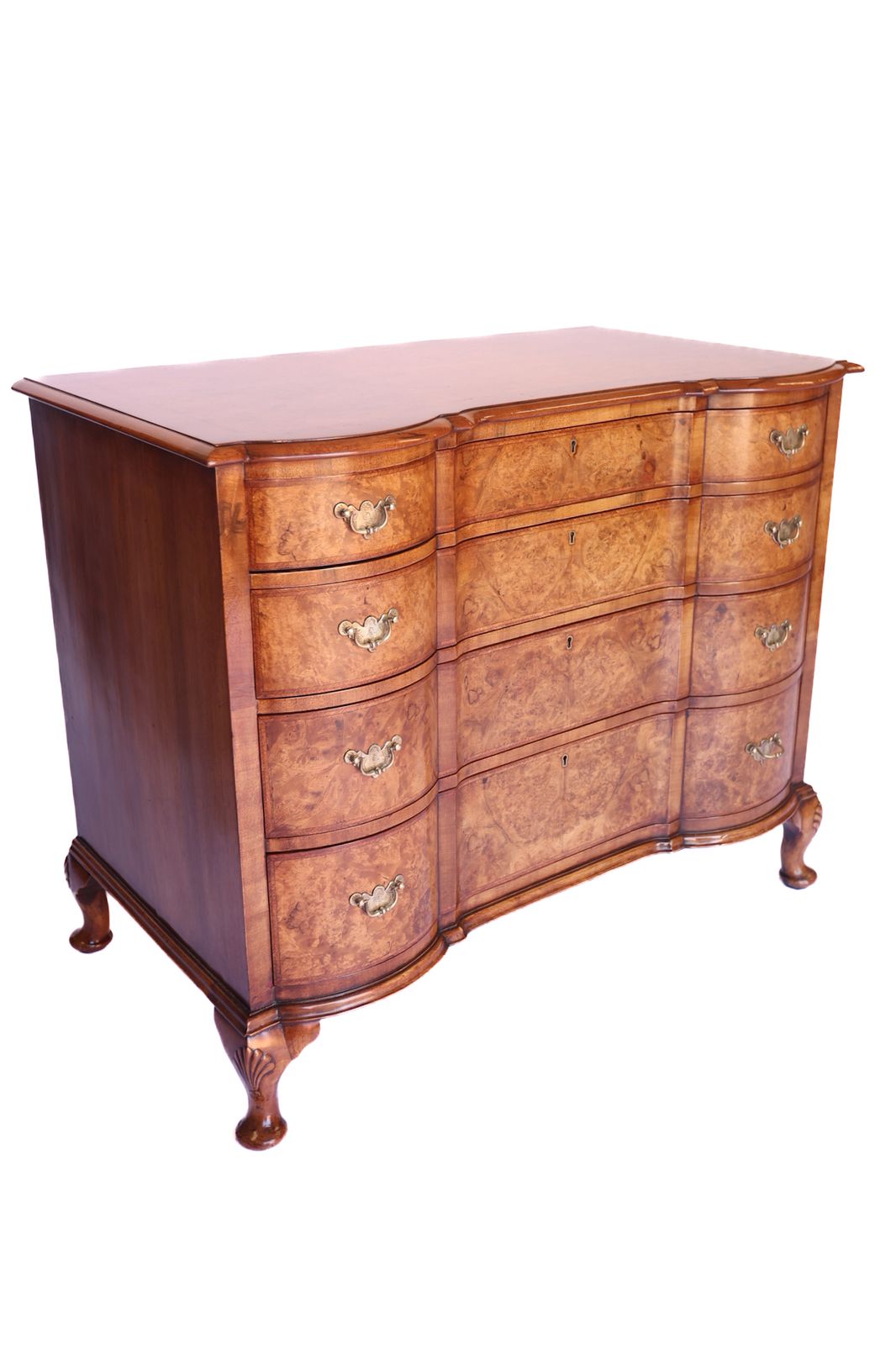 Fine Queen Anne Revival  4 Drawer Chest 1920s