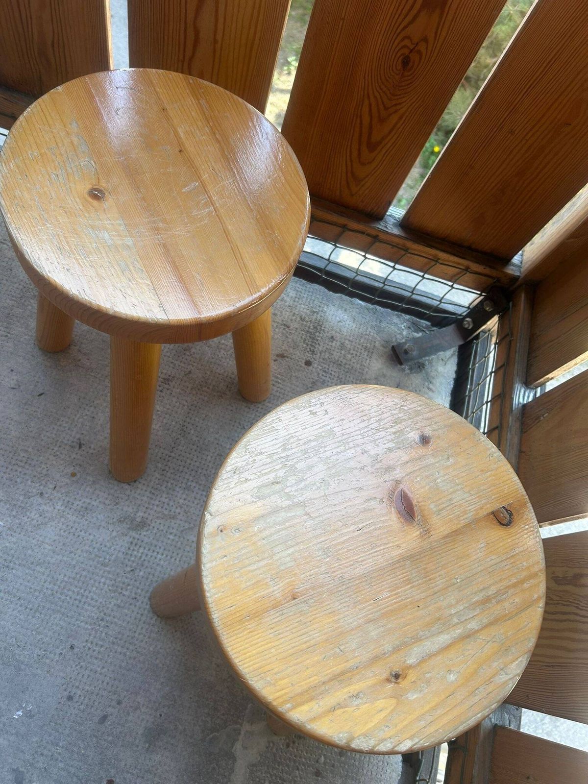 Pair Of Charlotte Perriand Stools   1965 For Les Arcs 1600 photo Furniture