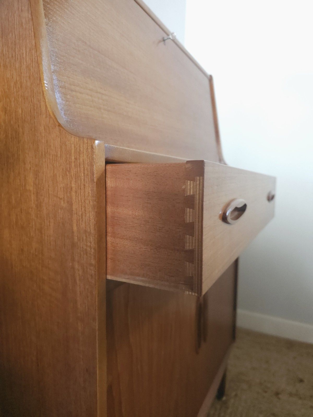 photo furniture Mid Century Bureau Jentique Vintage Desk Home Office Retro Teak Vgc Delivery