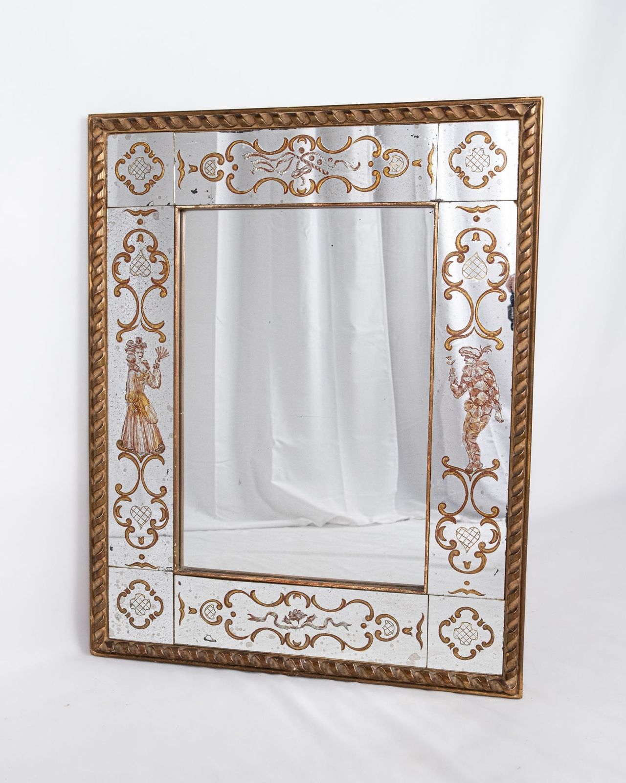 Italian Verre églomisé Mirror, Early 20th Century photo furniture
