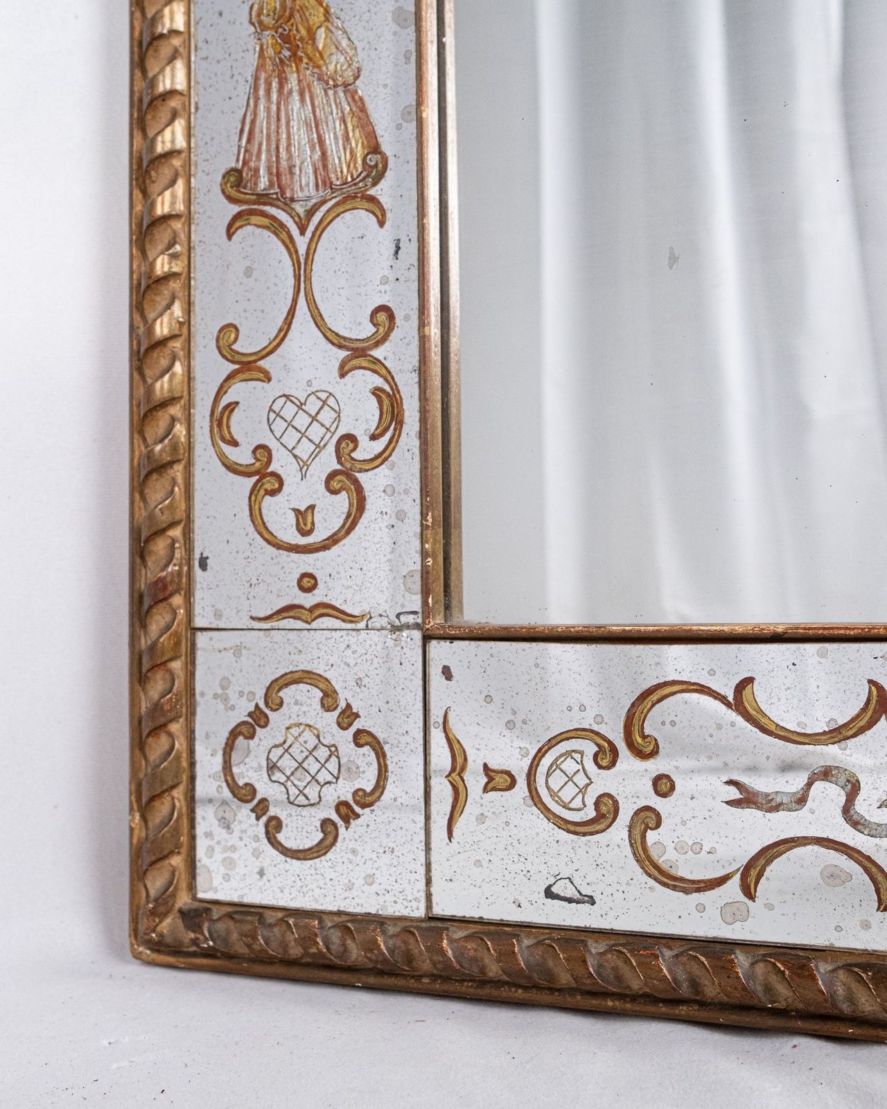 Italian Verre églomisé Mirror, Early 20th Century photo buy