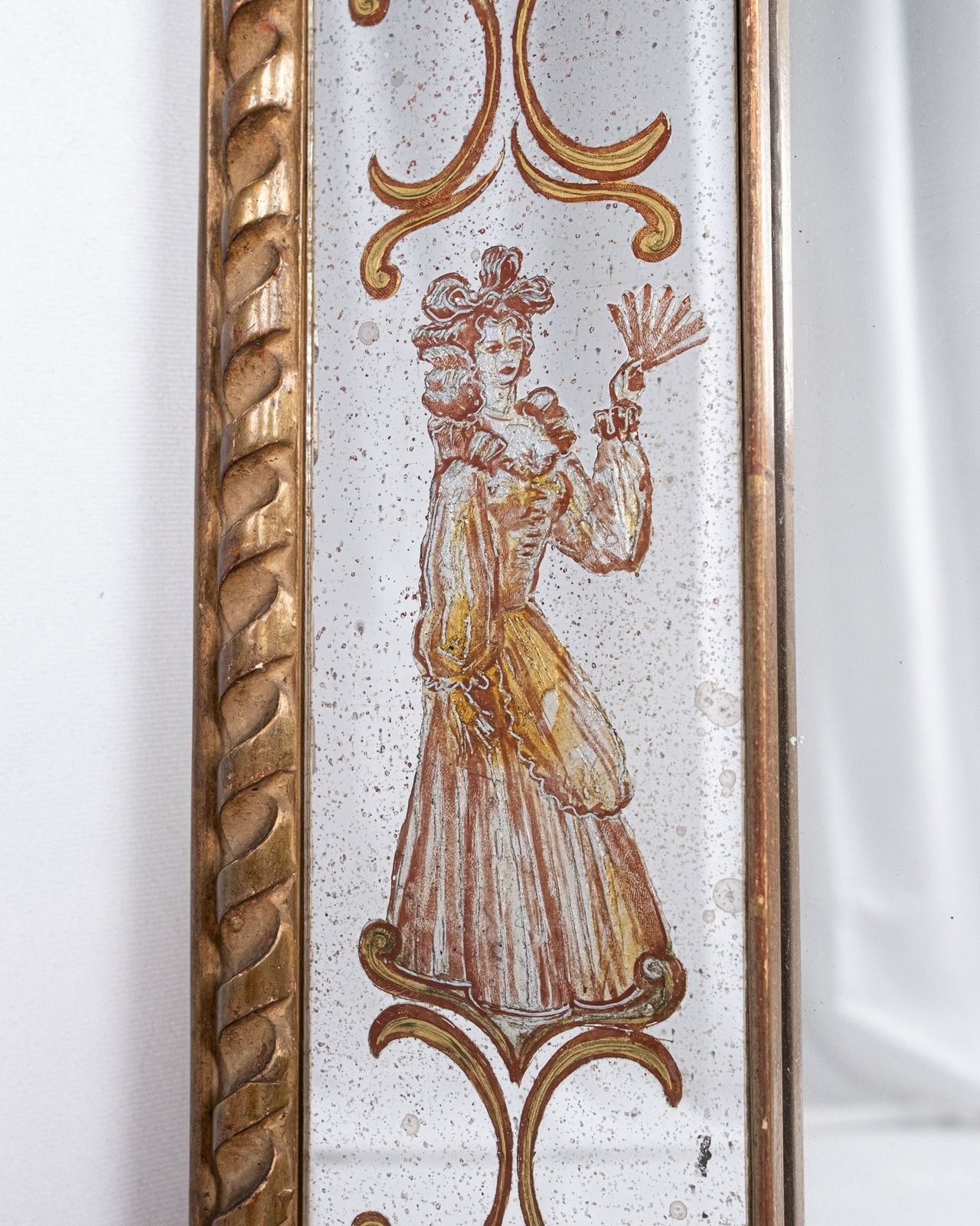 photo furniture Italian Verre églomisé Mirror, Early 20th Century