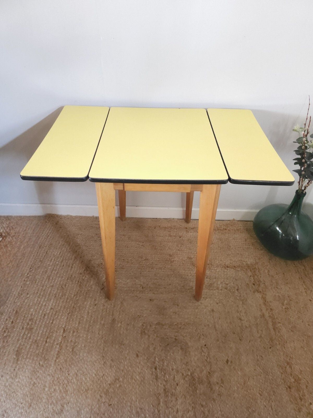 Retro Formica Dining Table 1960s Legate Yellow Mid Century Gd Cond Delivery photo vinterior