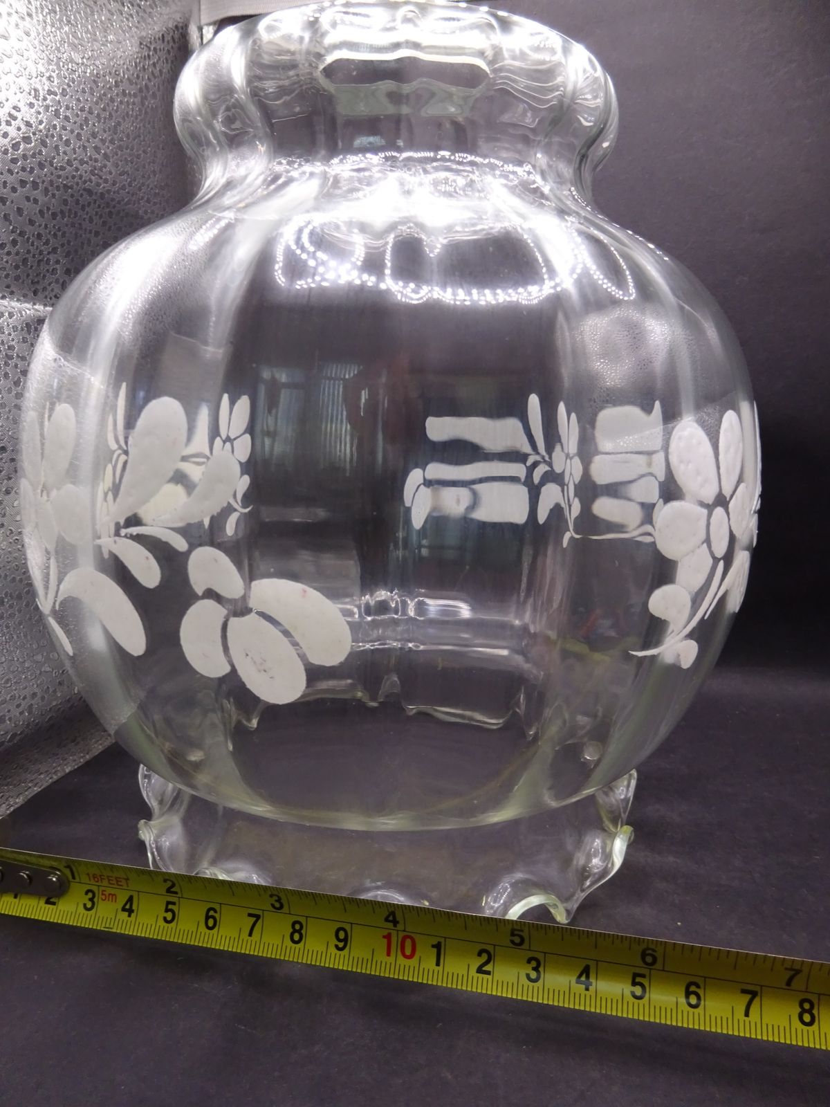Mid Century French Ribbed Glass Light Shade 43mm Fitter photo buy