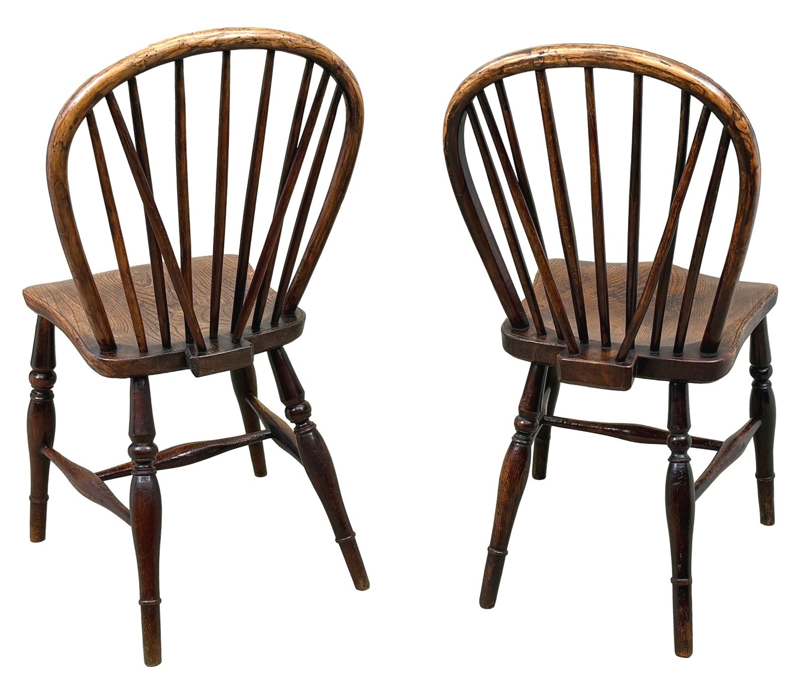photo vinterior Ensemble de 6 chaises de cuisine Windsor d'époque, style campagnard, XIXe siècle (Angleterre, vers 1840)