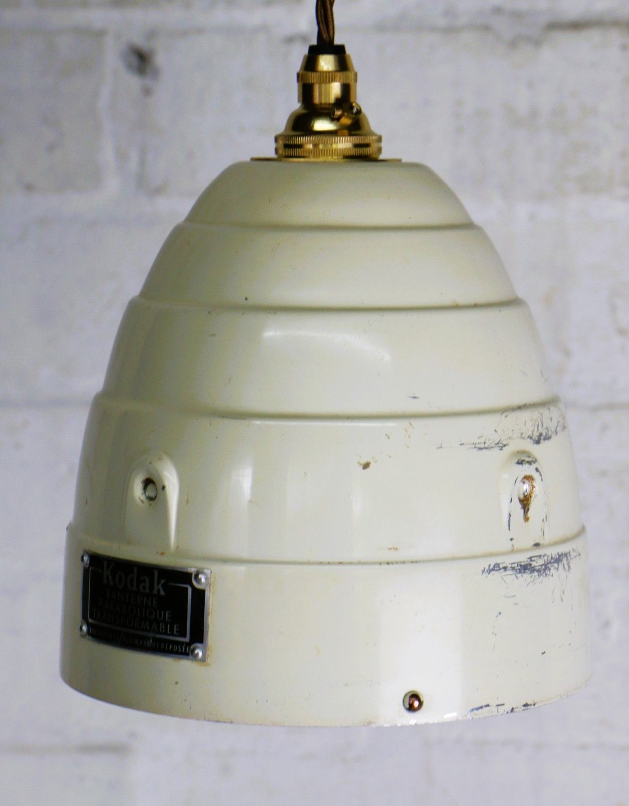 Ceiling Light Vintage French Kodak Parabolique Lanterne Stepped Beehive Pendant photo Lighting