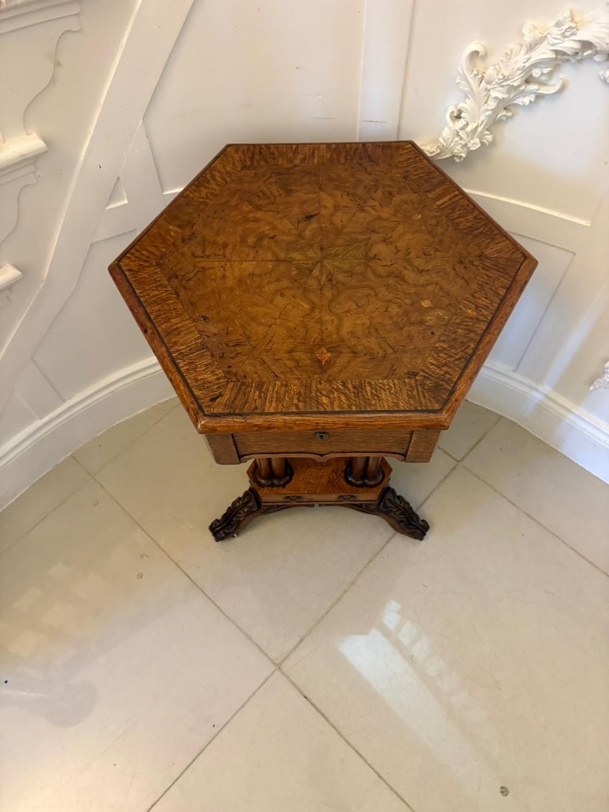 Antique 19th Century Pollard Oak Occasional Side Table Lift Top Carved Base photo vintage
