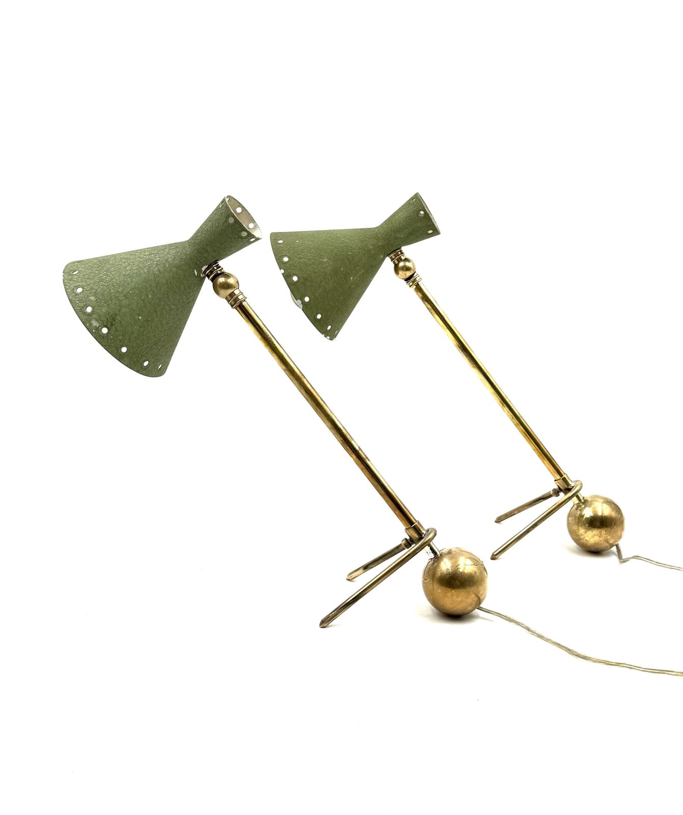 Mid Century Set Of 2 Table Lamps, Attrib. To Stilnovo Milano Italy, 1950s photo Lighting