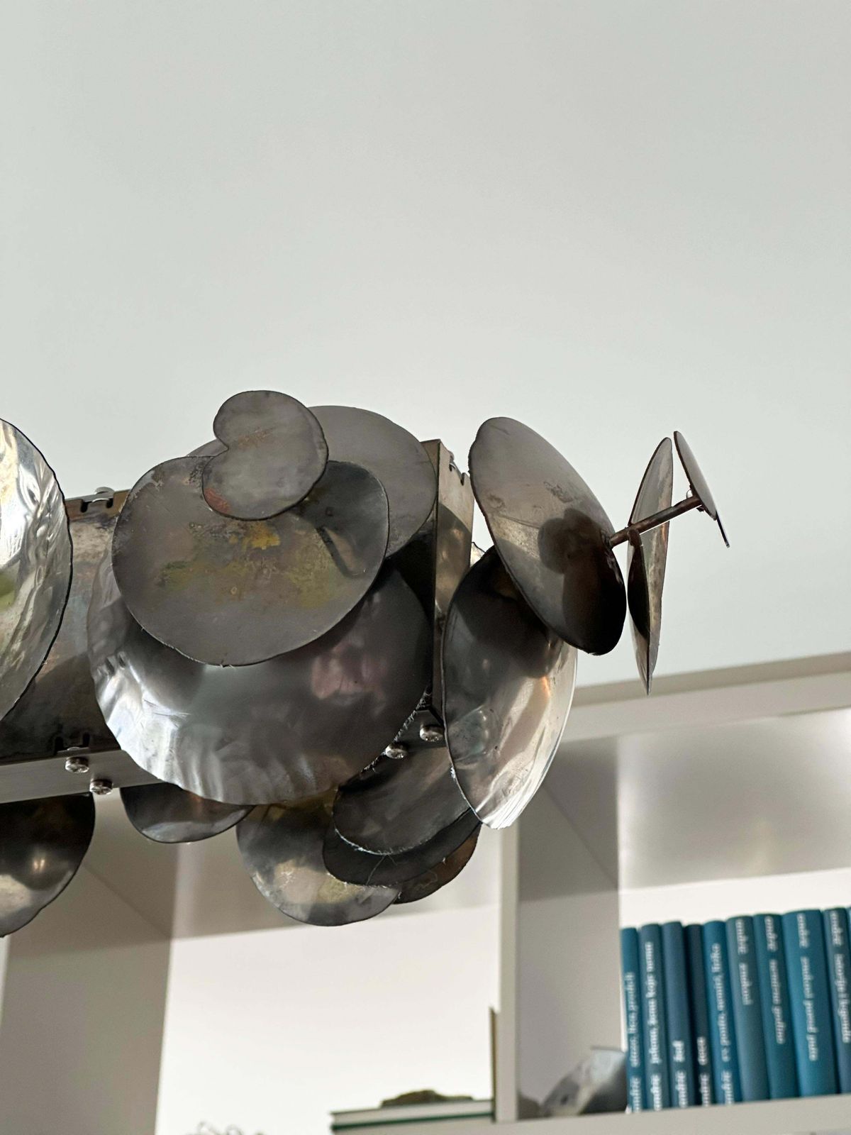 Linear Chandelier, Patinated Pewter, Ochre London Eucalyptus, England, 2011 photo furniture