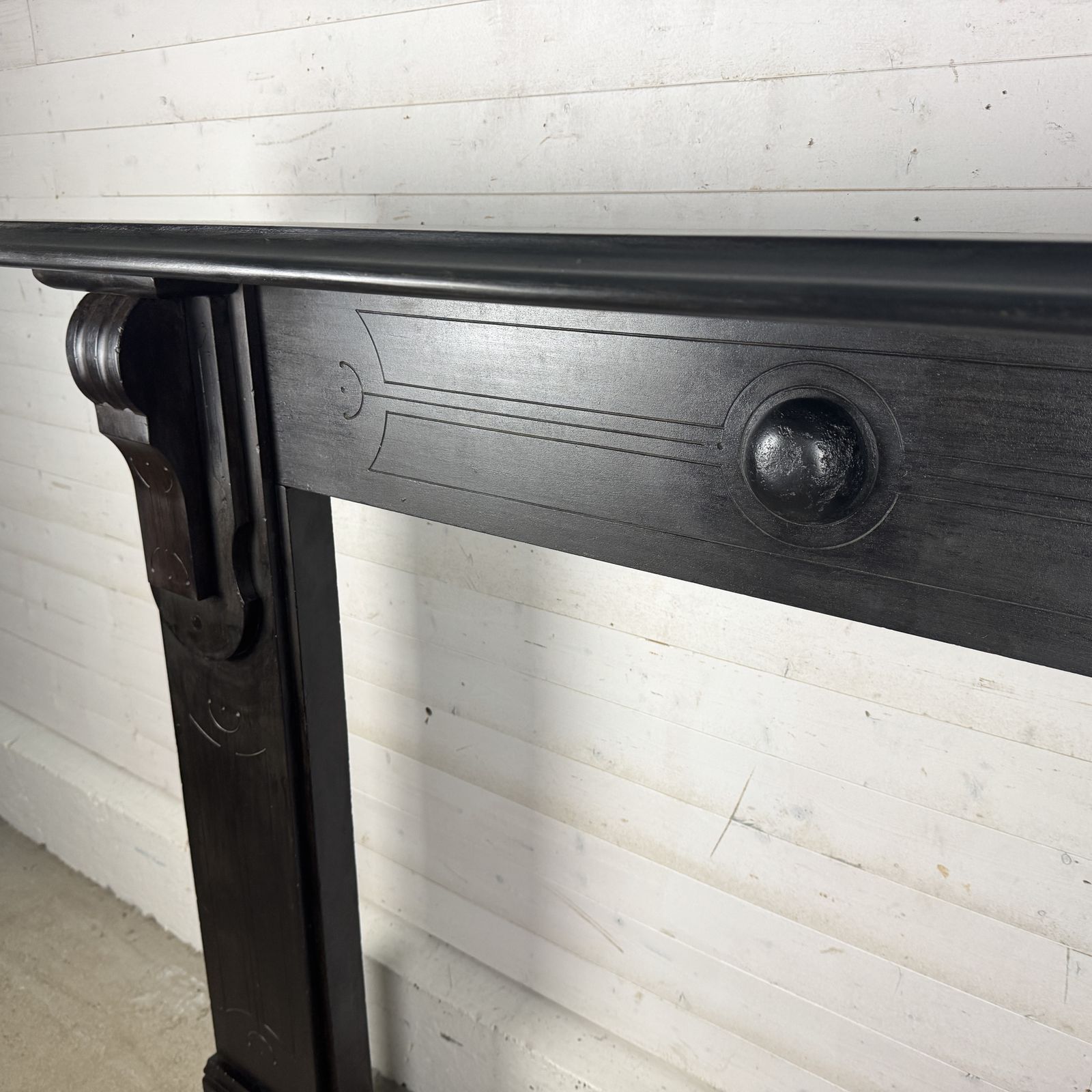 Large Original Edwardian Slate Fire Surround With Corbels photo vinterior