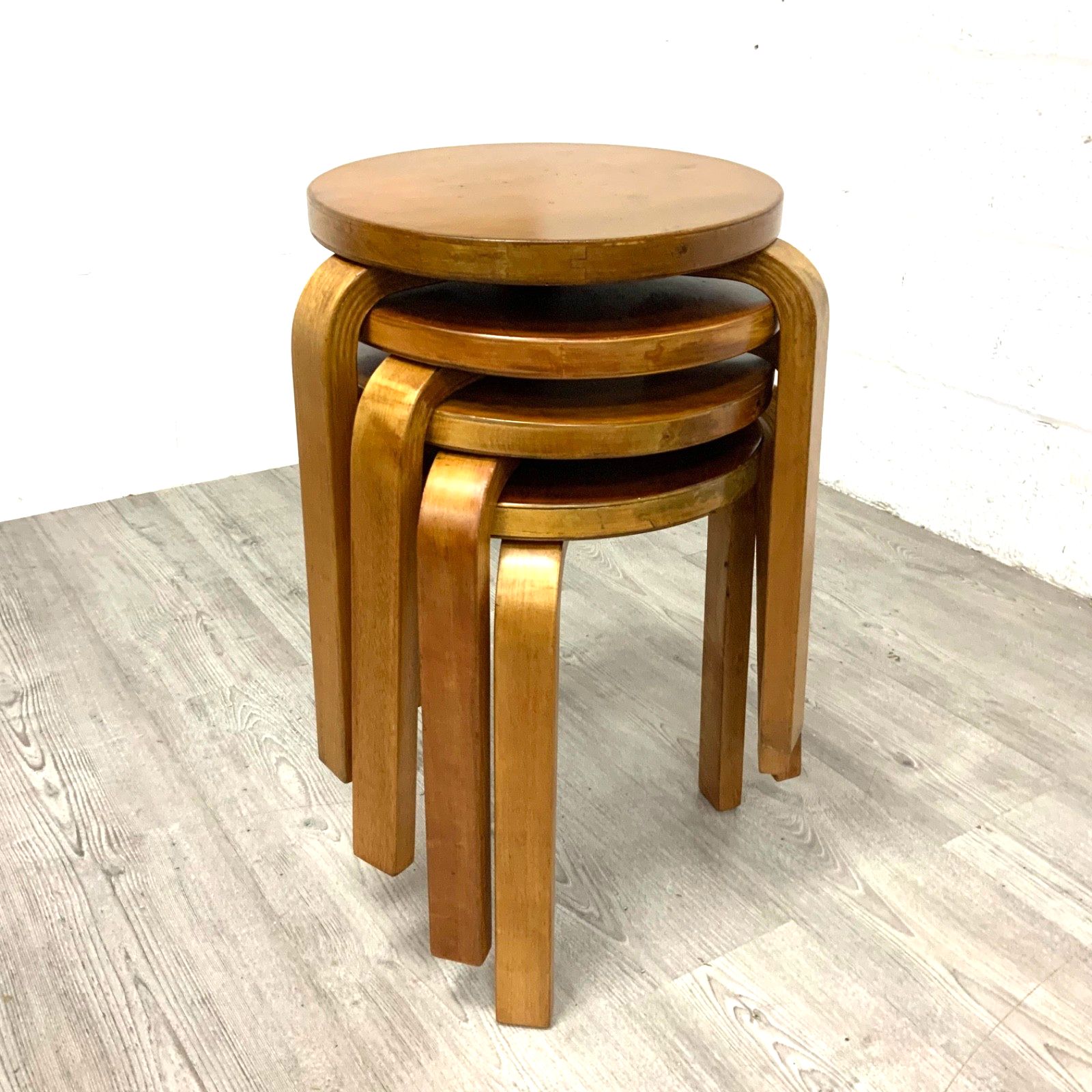 4495.0 A Set Of 4 Original “Finmar” Alvar Aalto Model 60 Stools 1930s Artek photo
