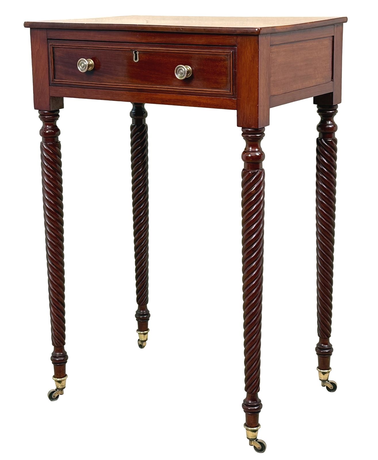 Regency Mahogany Bijzettafel met Één Lade, 19e Eeuw (Engeland, ca. 1820)