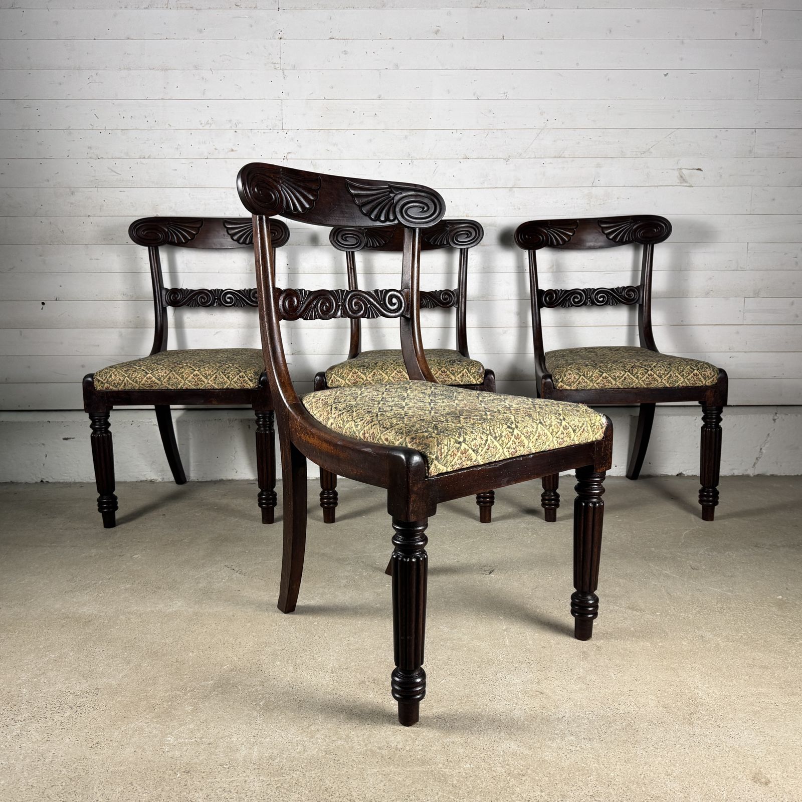 Set Of 4 Victorian Mahogany Dining Chairs For Reupholstery photo furniture