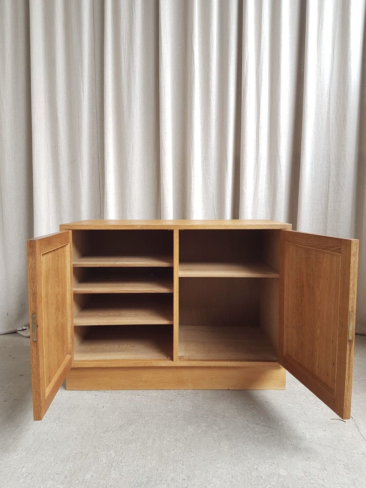 photo for sale Vtg Mid Century Danish Oak Compact Sideboard Media Cabinet Scahdi Retro R516