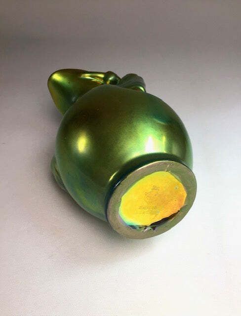 Zsolnay Vase, Art Nouveau, Luminescent Green photo buy