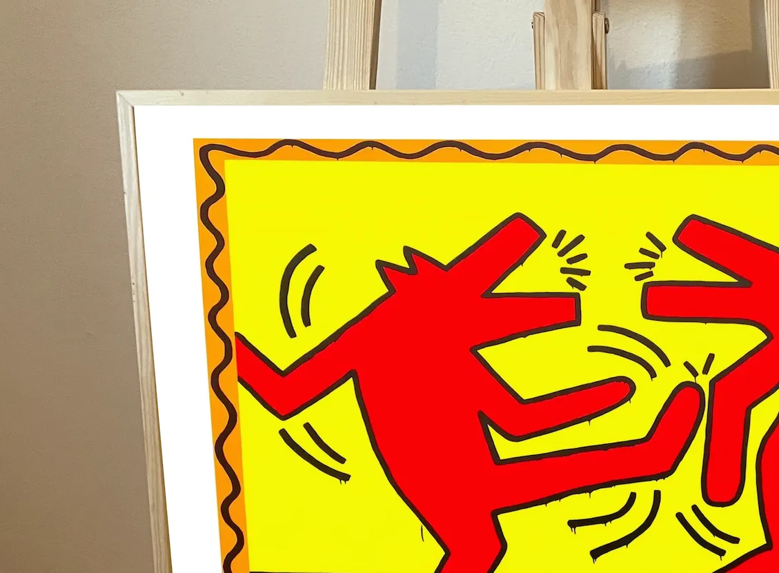 Keith Haring – “Dancing Dogs” Framed Pop Art Print photo 750.0