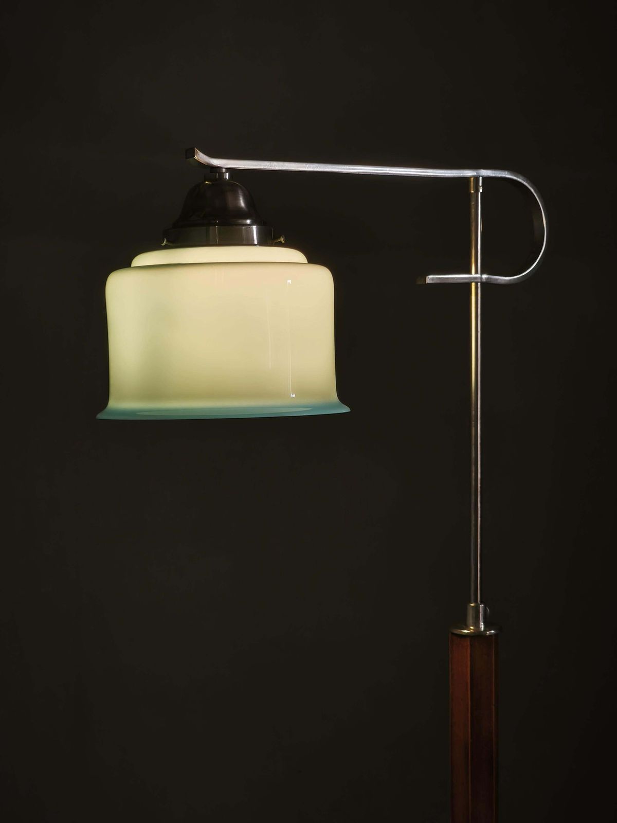 Czech Art Deco Adjustable Floor Lamp With Table, 1930s photo 1393.0
