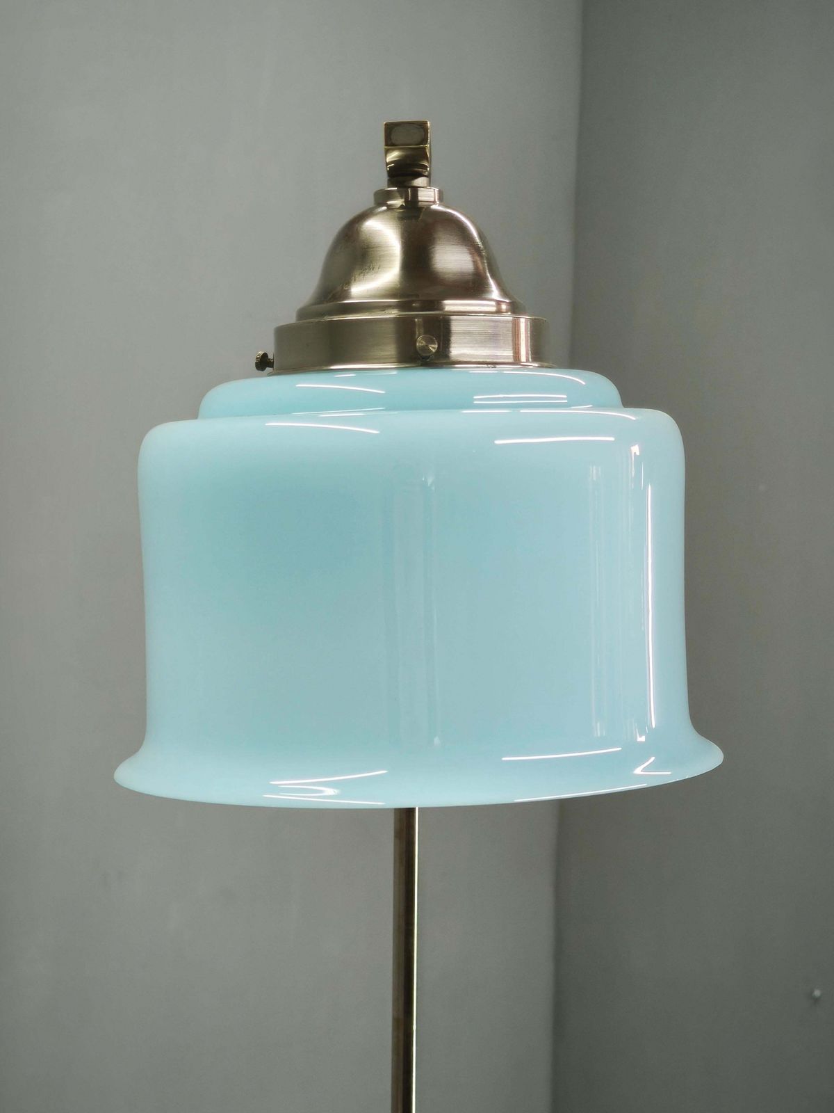 1393.0 Czech Art Deco Adjustable Floor Lamp With Table, 1930s photo