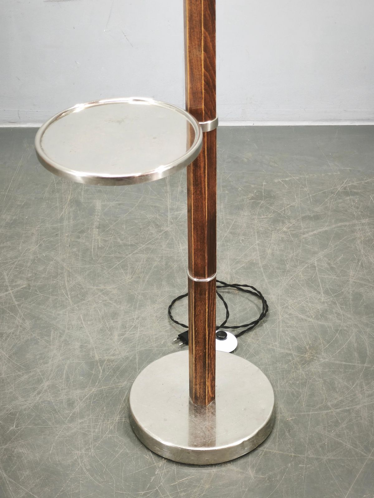 photo vinterior Czech Art Deco Adjustable Floor Lamp With Table, 1930s