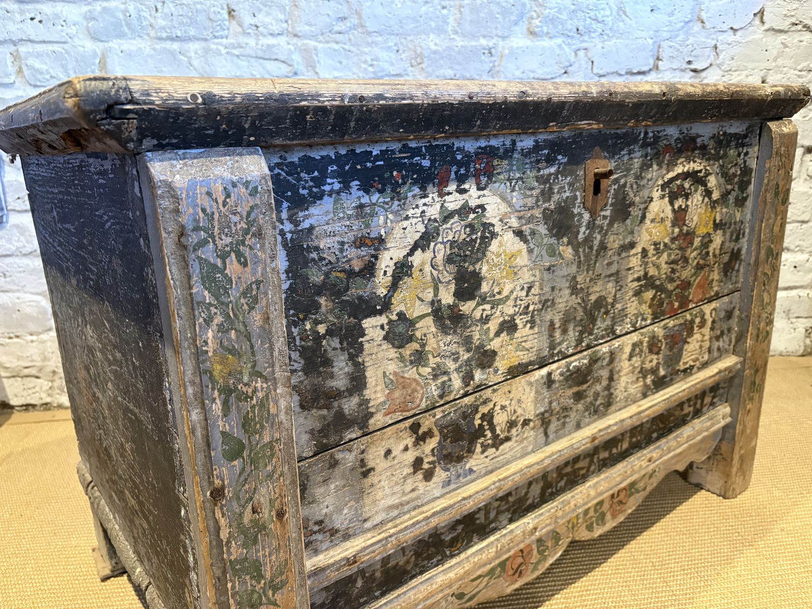 1100.0 Antique French Folk Art Painted Chest photo