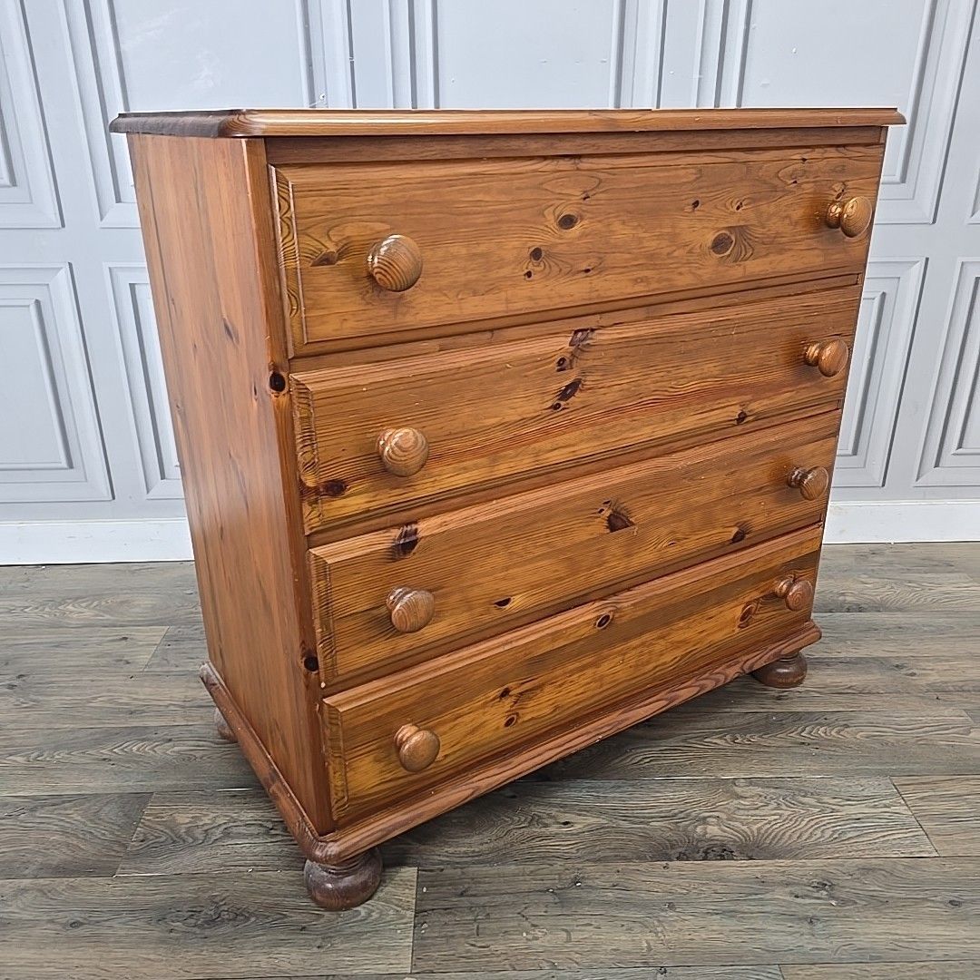 Vintage Chest Of Drawers Ducal Victoria Pine 4 Drawer Retro Solid Wood Commode photo furniture