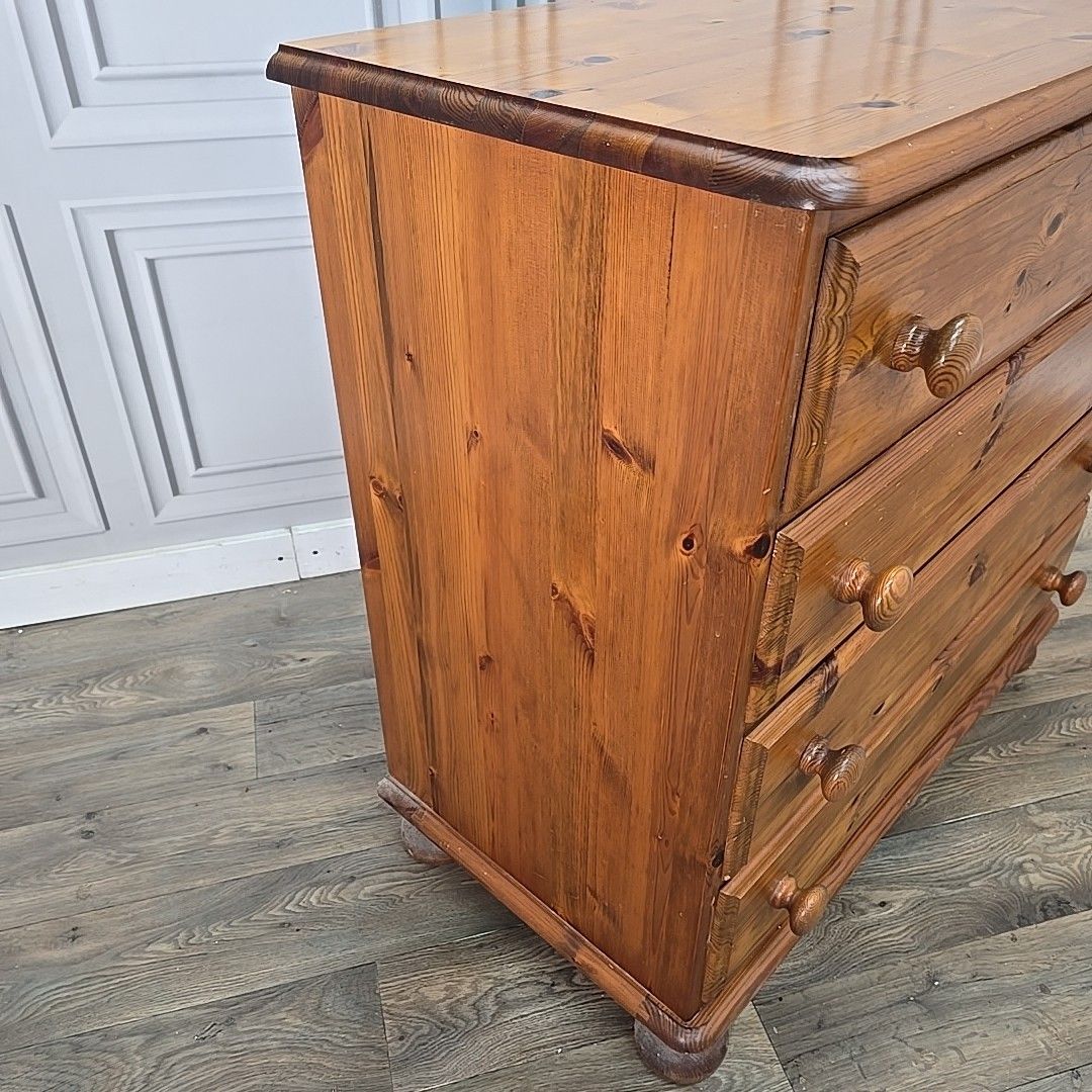Vintage Chest Of Drawers Ducal Victoria Pine 4 Drawer Retro Solid Wood Commode photo vintage
