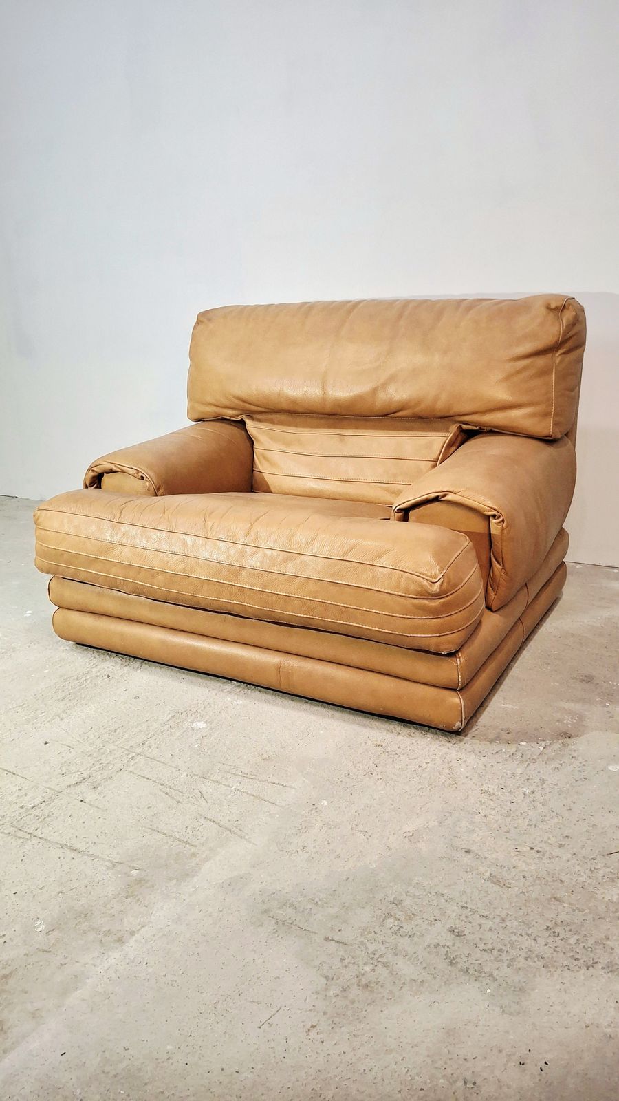 70s Italian Lounge Leather Chair 1 Of 2 photo vintage