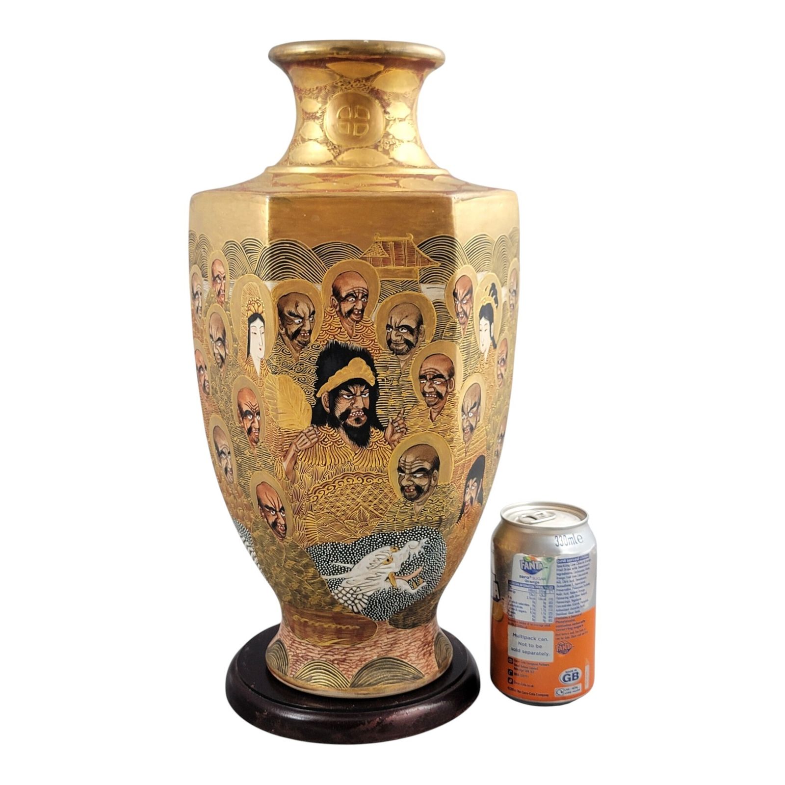 photo buy Large Meiji Period Japanese Satsuma Vase By Hotoda With 1000 Arhats And Dragon