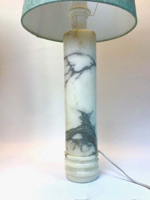 Bergboms Mid Century Pair Table Lamps In Carrara Marble (Sweden, 1960s) photo for sale