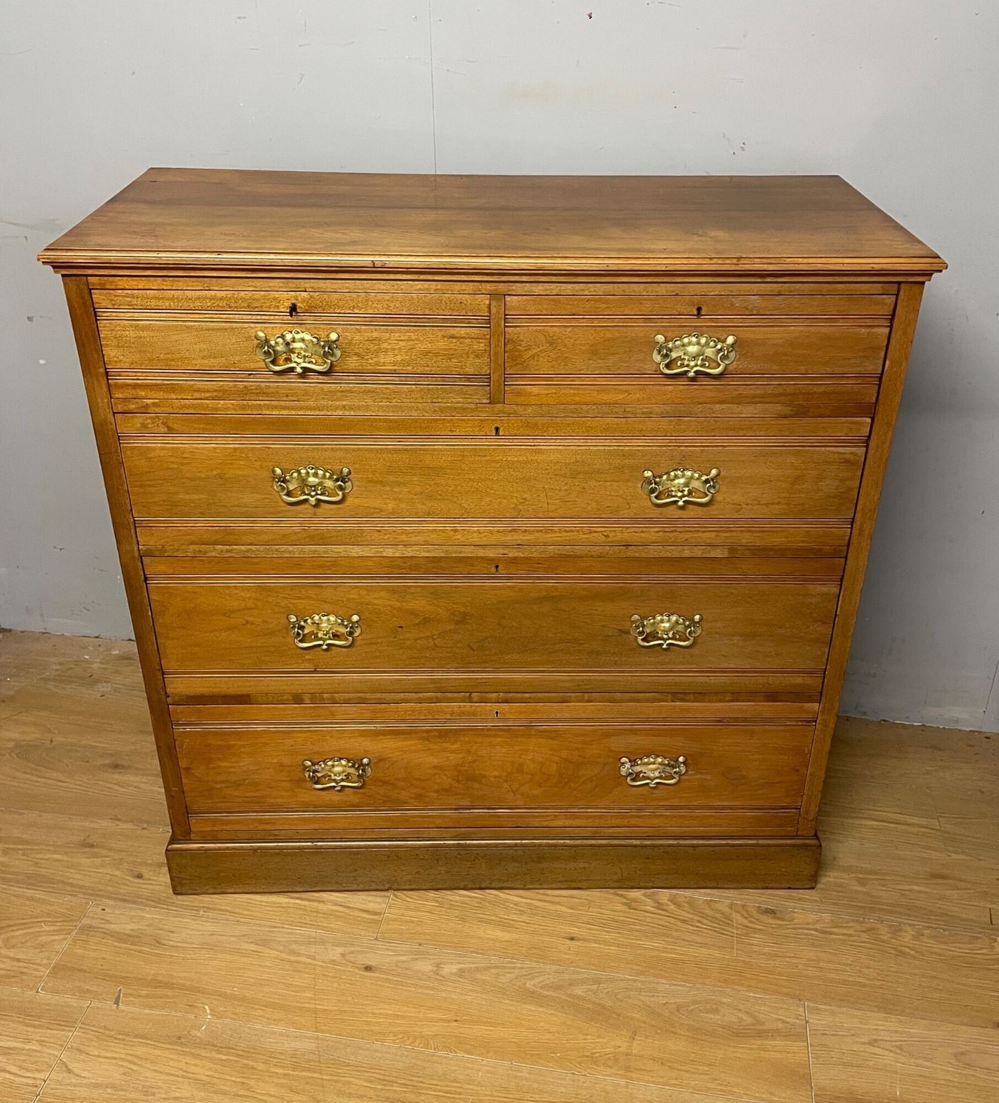 Arts And Crafts Solid Satin Walnut Four Height Chest Of Drawers photo furniture
