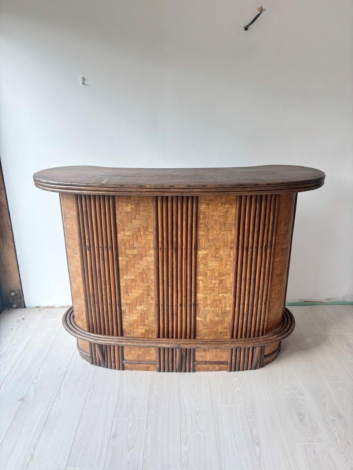 Large Vintage French Bamboo And Rattan Bar photo furniture