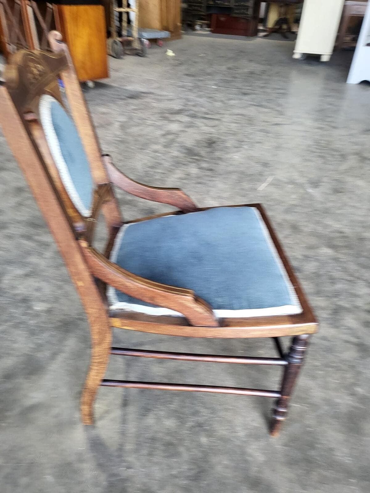Antique Edwardian Small Bedroom Bathroom Inlaid Chair photo vintage