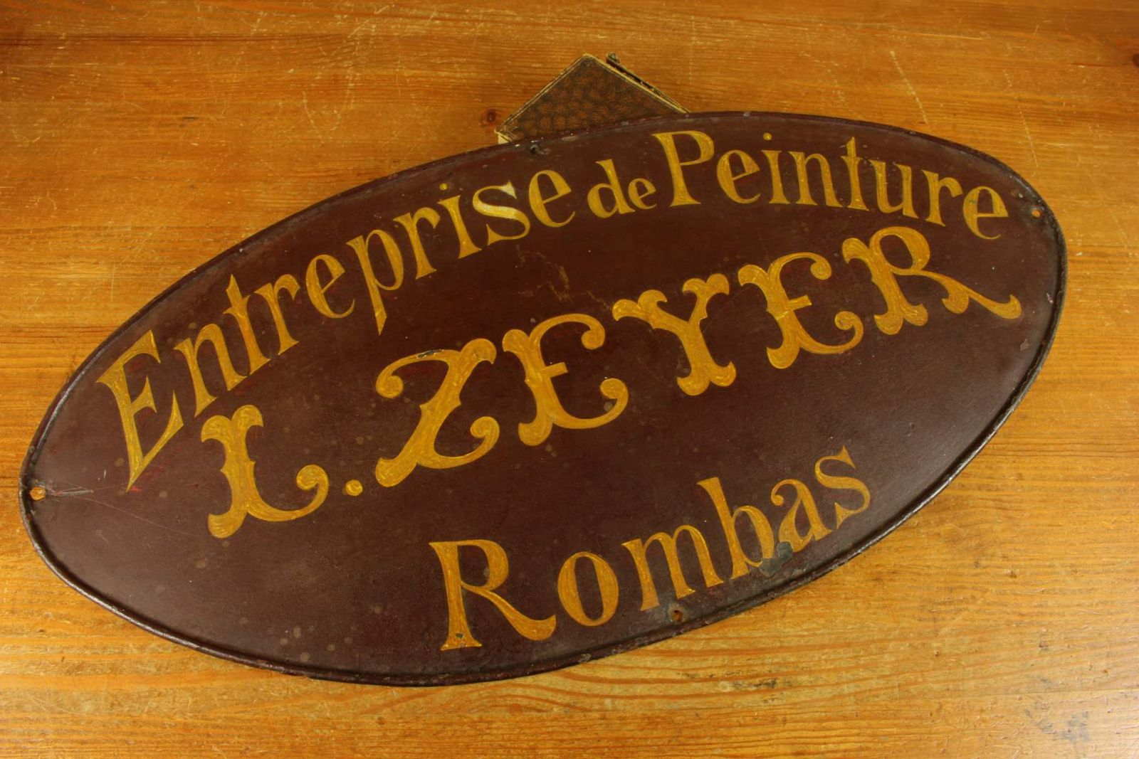 photo vintage Antique French Painter Tradesman Sign. Entreprise De Peinture. Rombas.