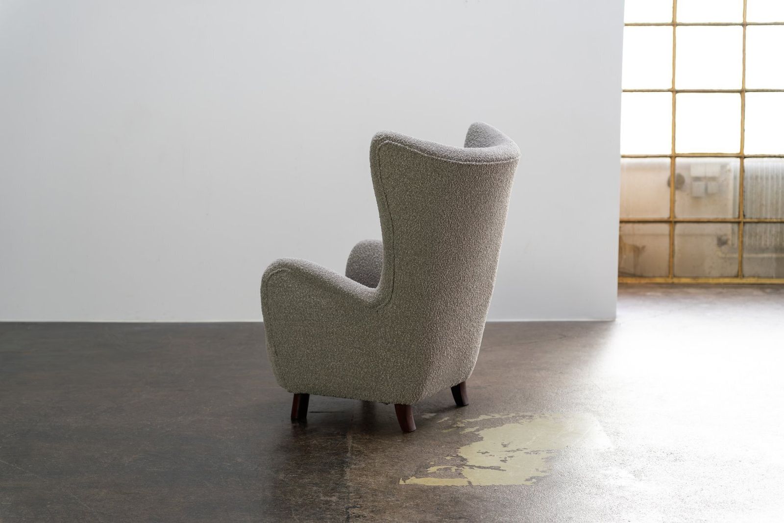 Vintage Wingback Chair In Bouclé Fabric From Mogens Lassen, Denmark, 1950s photo 5752.0