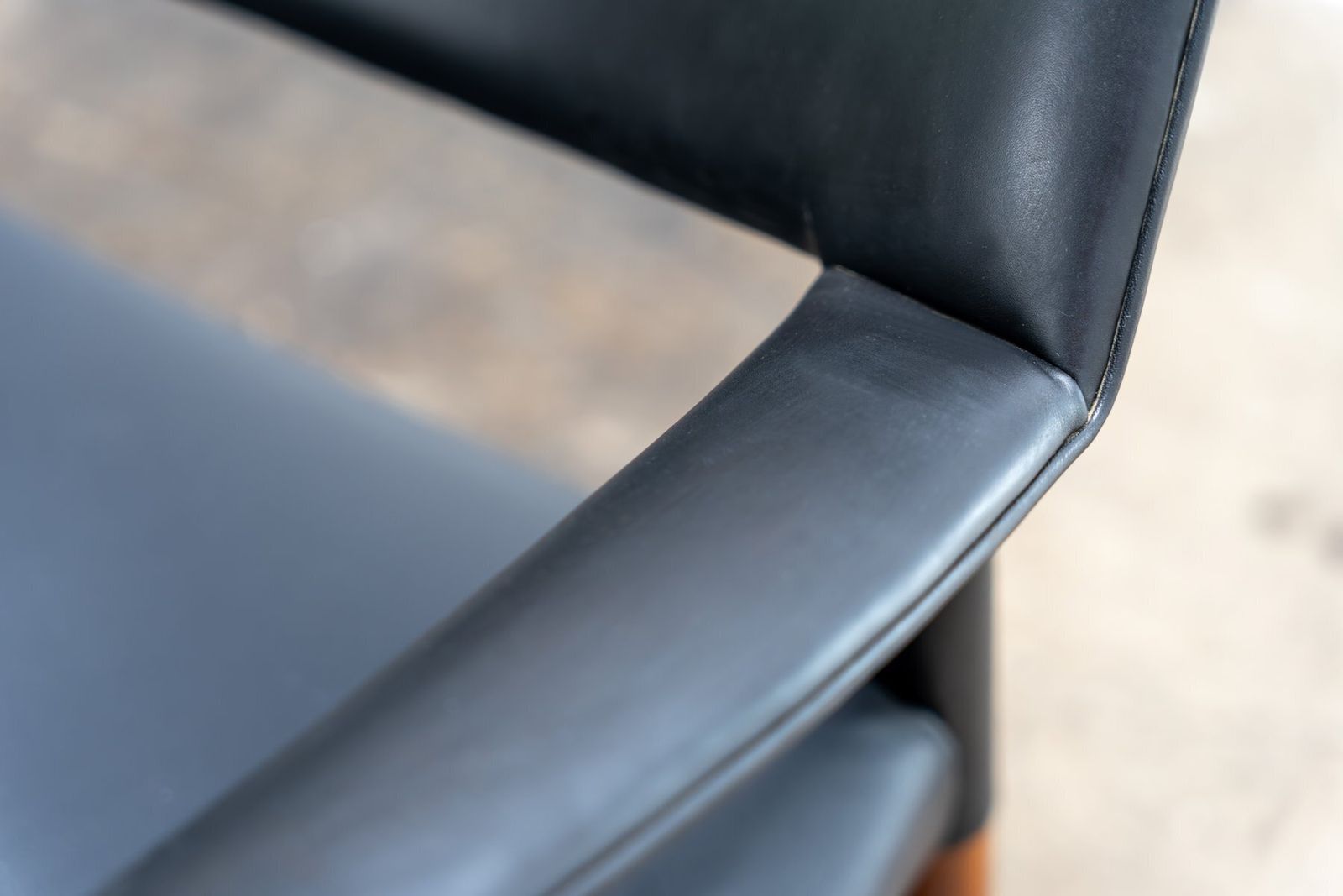 photo for sale Leather Armchair By Ejnar Larsen And Aksel Bender Madsen For Willy Beck, 1949