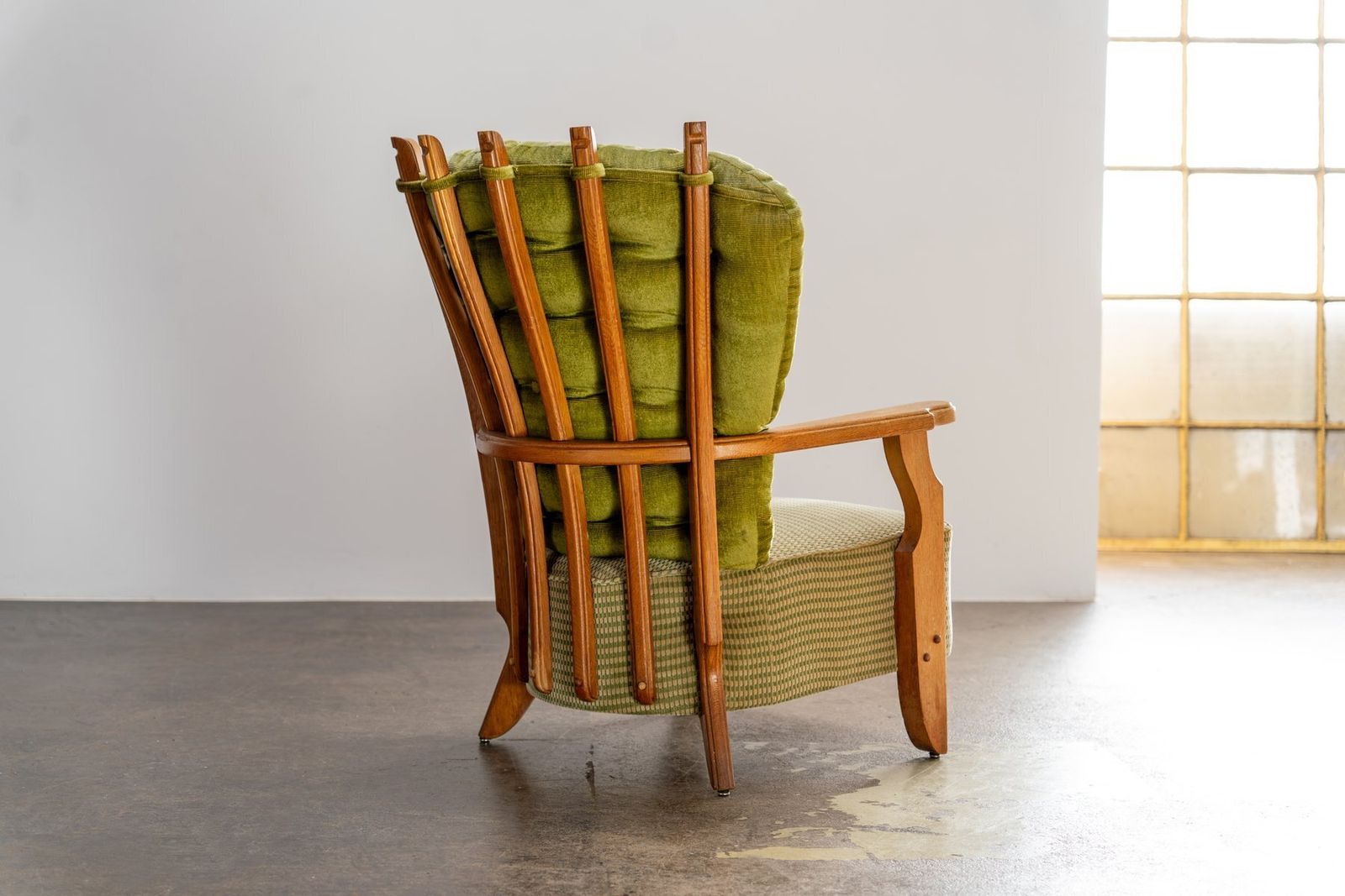 Oak Highback Lounge Chair By Guillerme Et Chambron For Votre Maison, France, 1960s photo 3646.0