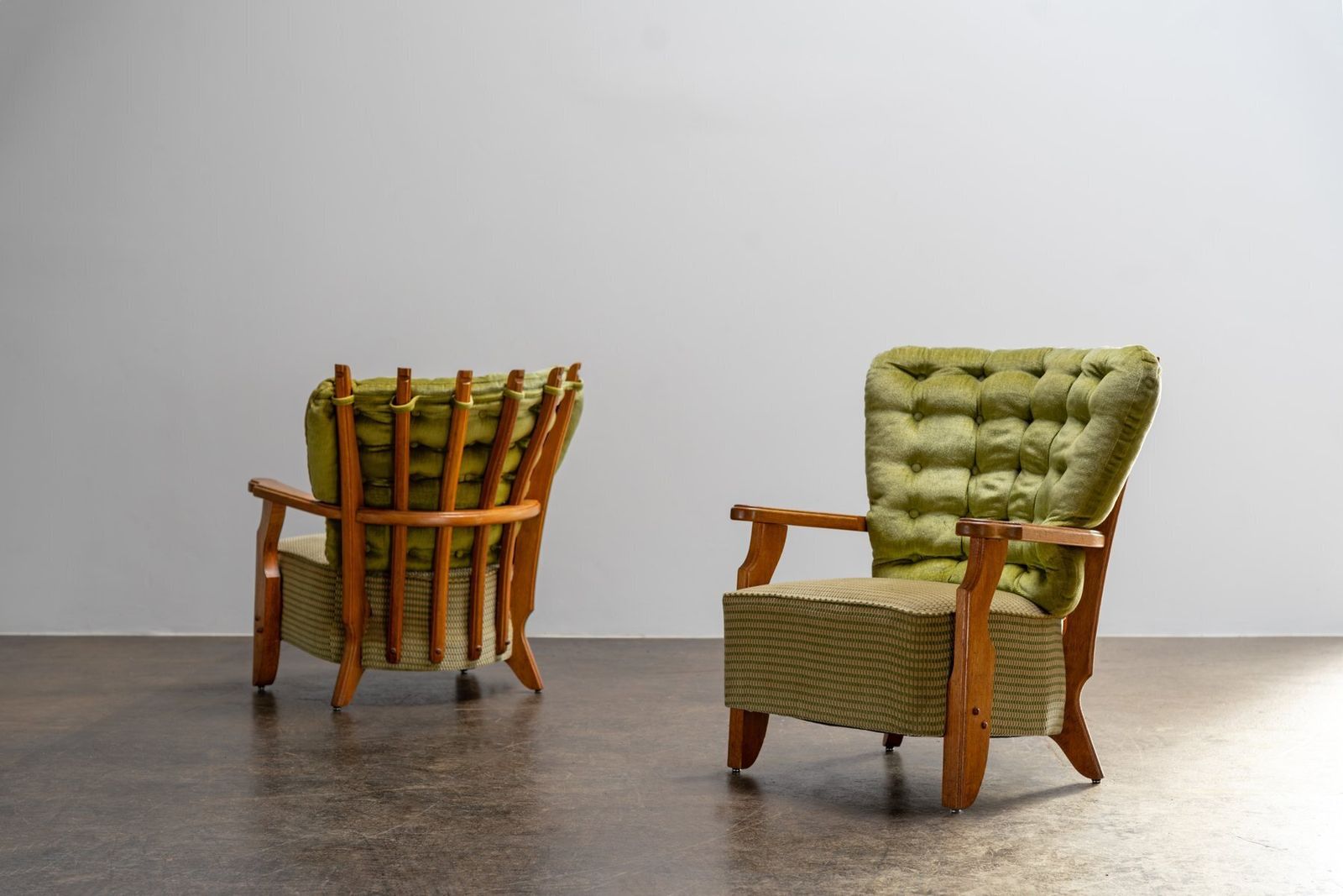 Oak Lounge Chairs By Guillerme Et Chambron Votre Maison, France, 1960s, Set Of 2