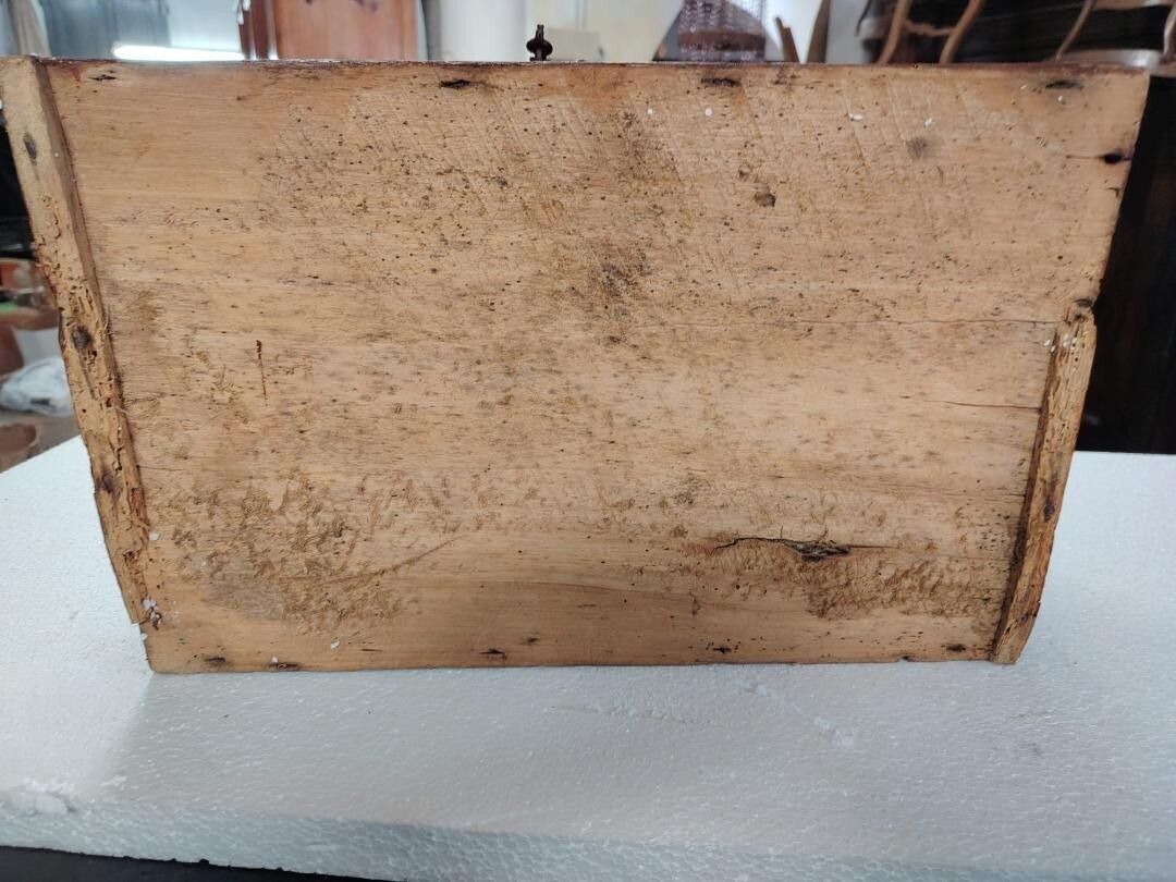 Antique Wooden Box From The 17th Century photo vintage
