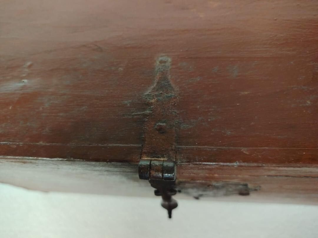 363.0 Antique Wooden Box From The 17th Century photo