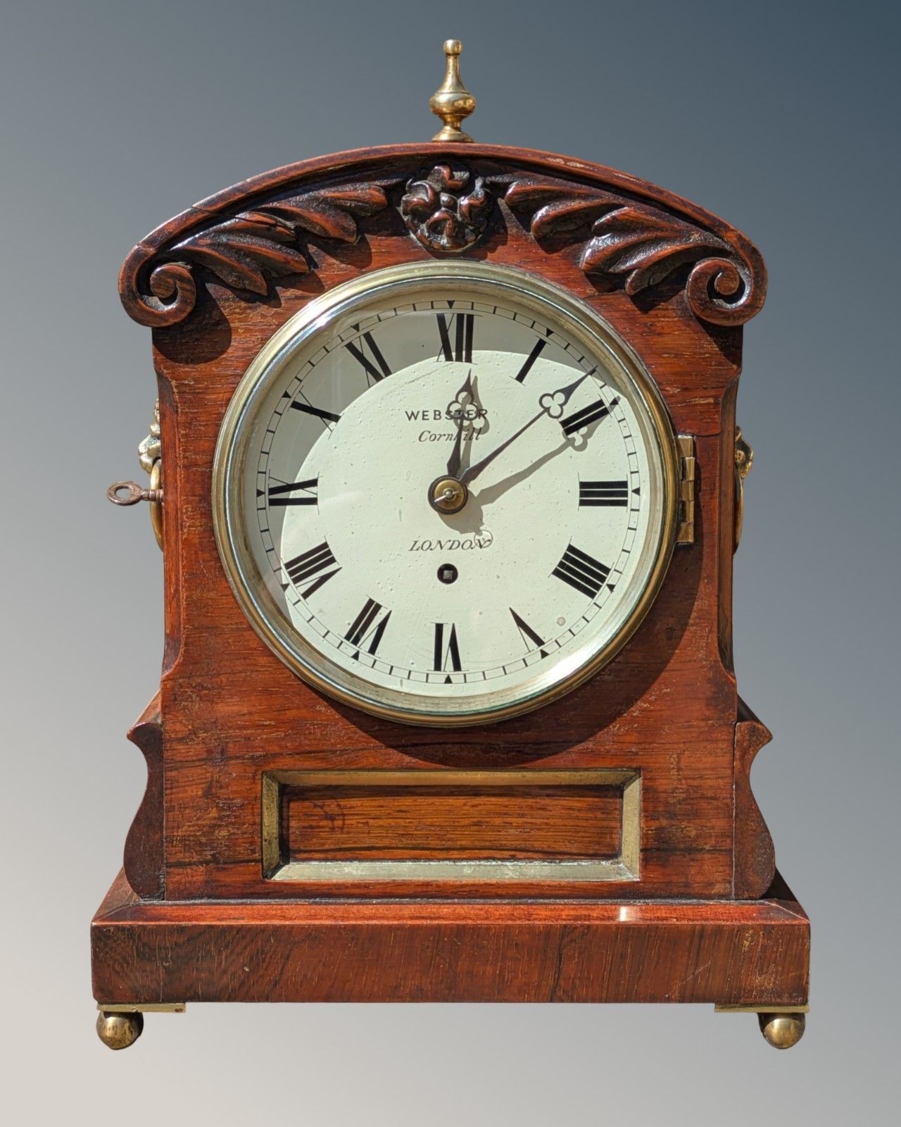 19th Century Mahogany Fusee Bracket Clock. Webster Cornhill London